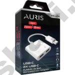 ARS-JA04 2xUSB-C Kulaklık ve Şarj TYPE-C Jack Dönüştürücü